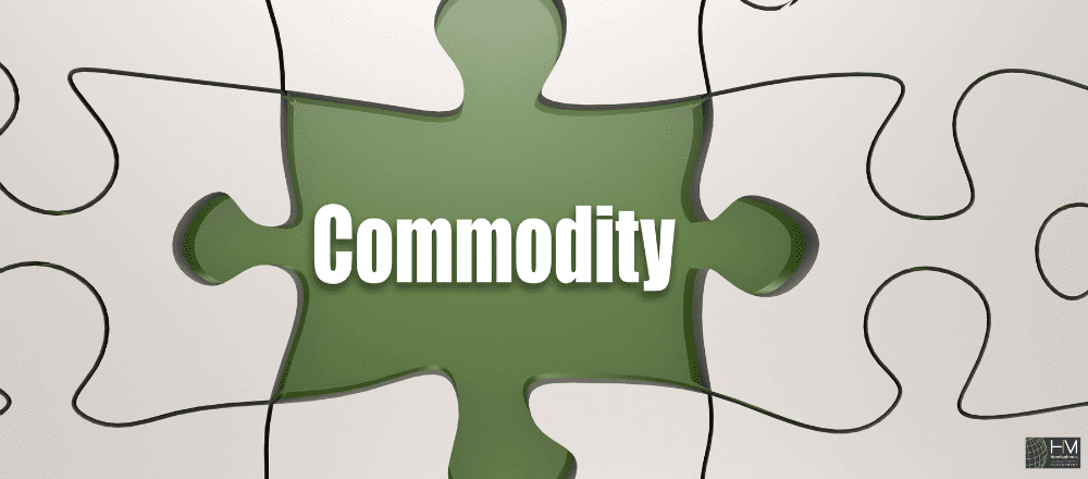 Green puzzle piece with word "Commodity"