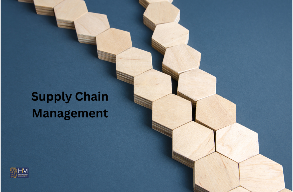 Wooden hexagons, supply chain management.